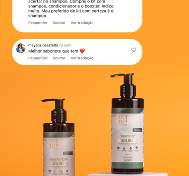 Controle da Oleosidade - cabelo e pele: Shampoo 2X1 e Sabonete Facial